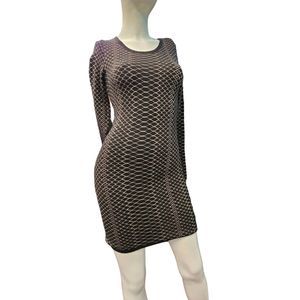 EXPRESS Gray and Black Bodycon Dress XS